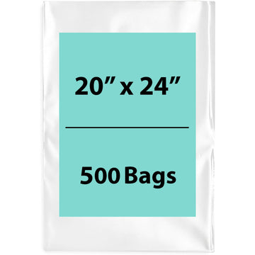 LDPE 2Mil Clear Poly Bags 20X24 inches 500 Bags